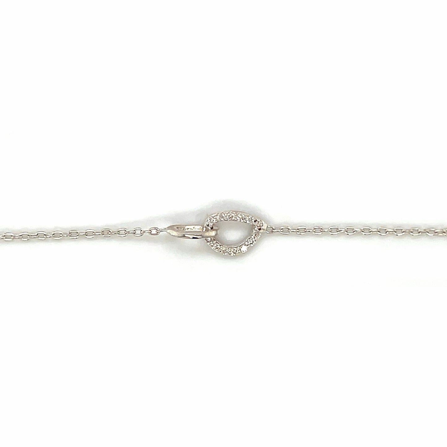 Silver & Diamond Drop Necklace (16-18")
