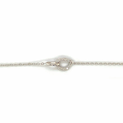 Silver & Diamond Drop Necklace (16-18")