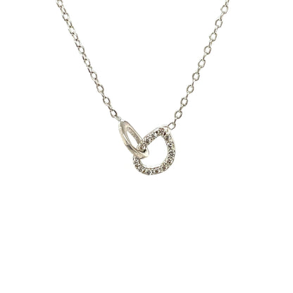 Silver & Diamond Drop Necklace
