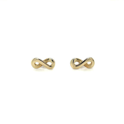 9ct Yellow Gold Infinity Studs