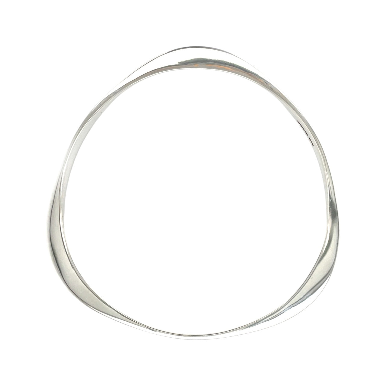 Silver Faceted Triangle Bangle