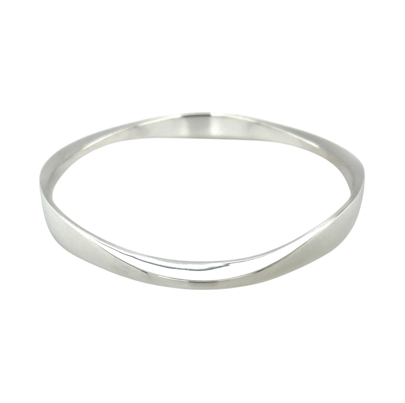 Silver Faceted Triangle Bangle