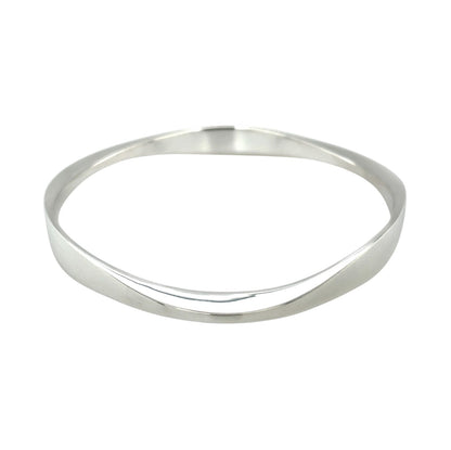Silver Faceted Triangle Bangle
