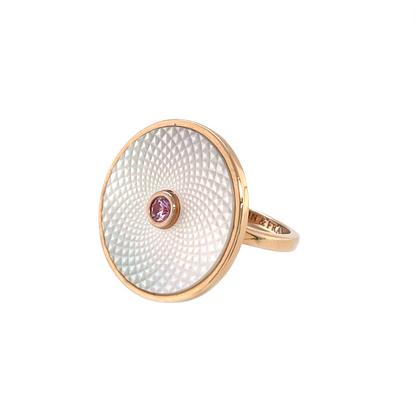 Rose Gold Vermeil Deakin & Francis Mop & Pink Sapphire Dreamcatcher Ring (K)