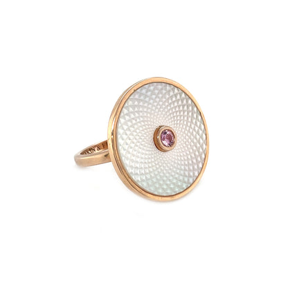 Rose Gold Vermeil Deakin & Francis Mop & Pink Sapphire Dreamcatcher Ring (K)