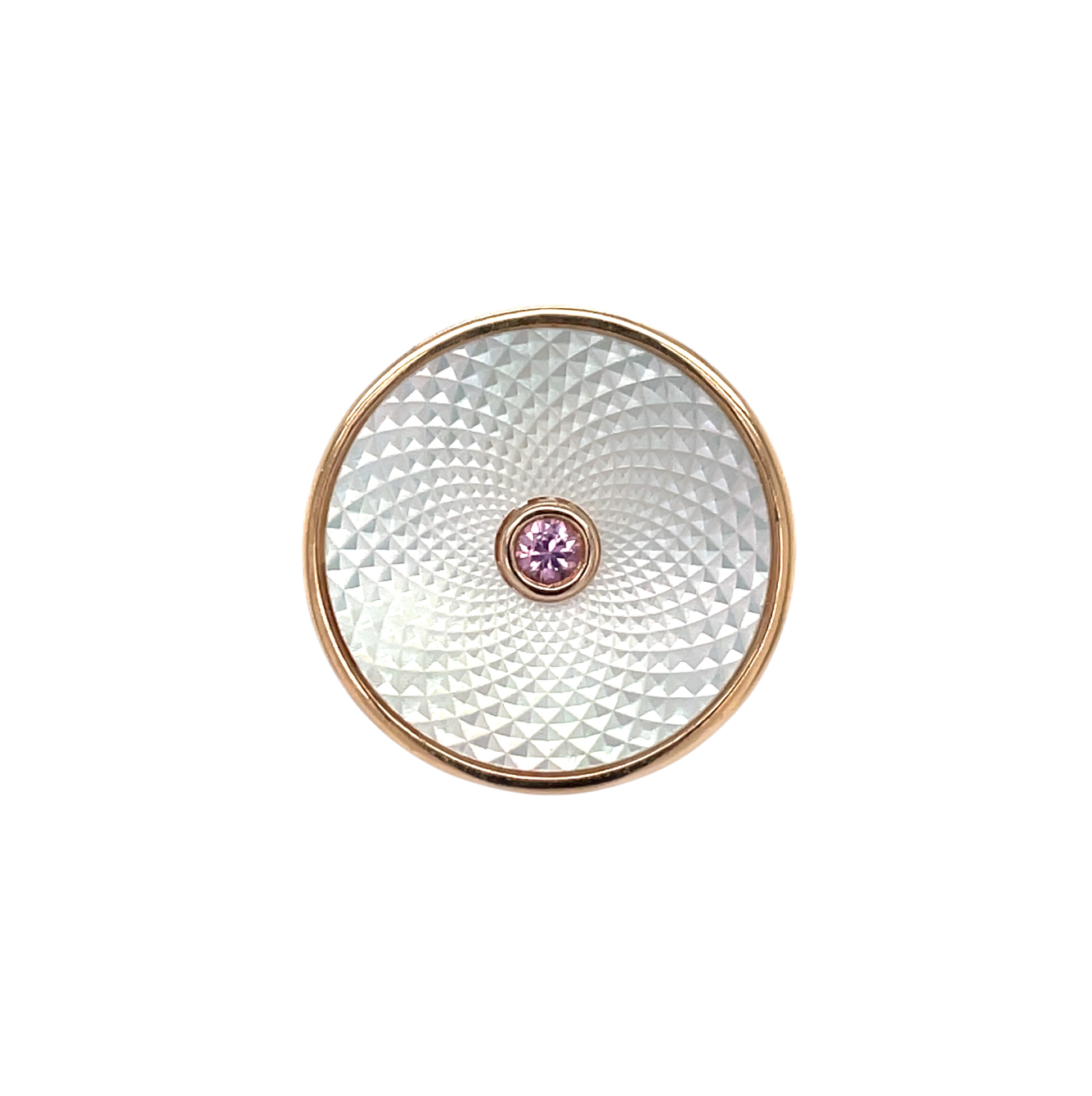 Rose Gold Vermeil Deakin & Francis Mop & Pink Sapphire Dreamcatcher Ring (K)