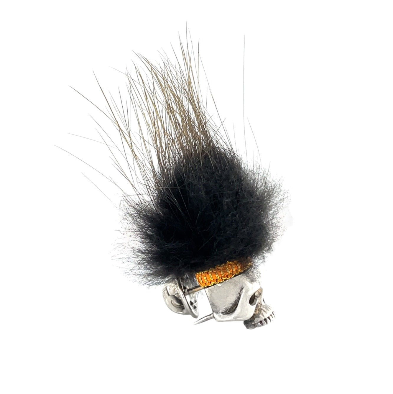 Silver Savage Skull Lapel Pin