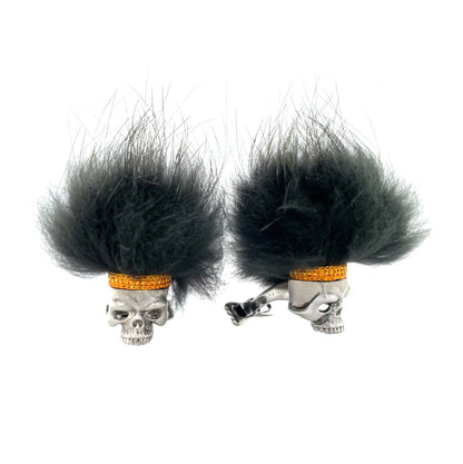 Silver Savage Skull Bullet Back Cufflinks