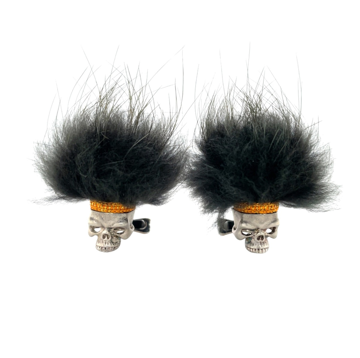 Silver Savage Skull Bullet Back Cufflinks