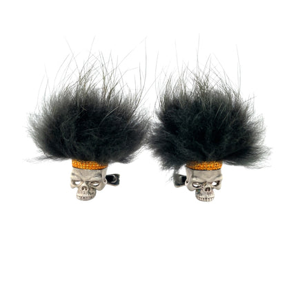 Silver Savage Skull Bullet Back Cufflinks