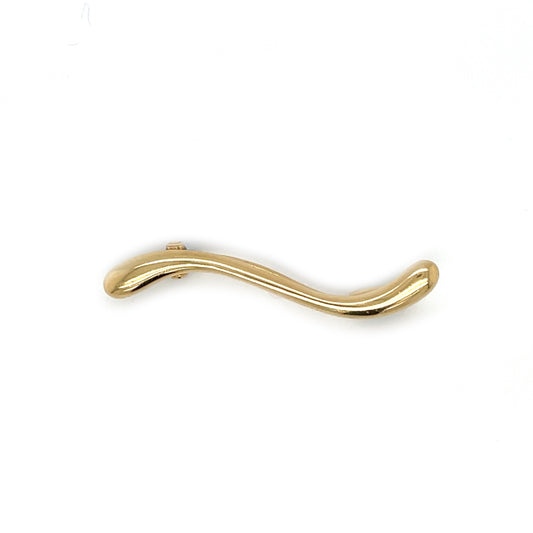 18ct Yellow Gold Curve Brooch