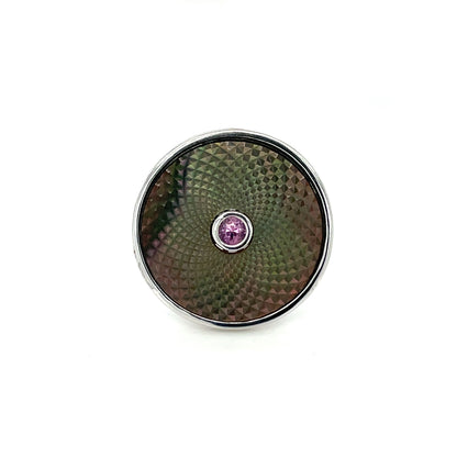 Silver Deakin & Francis Mop & Pink Sapphire Dreamcatcher Ring