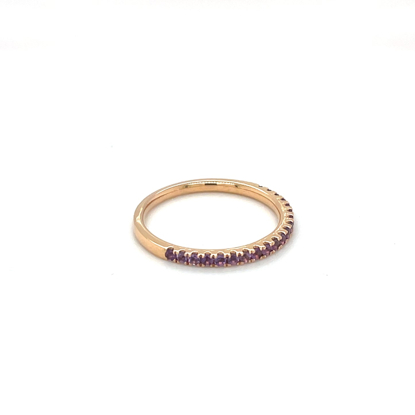 18ct Rose Gold Amethyst Half-Set Eternity Ring