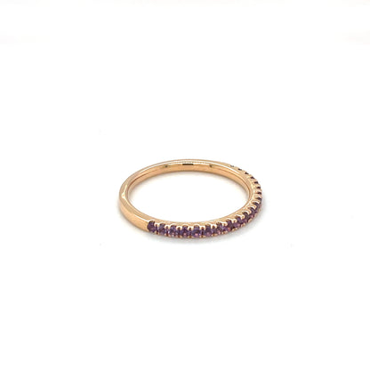 18ct Rose Gold Amethyst Half-Set Eternity Ring