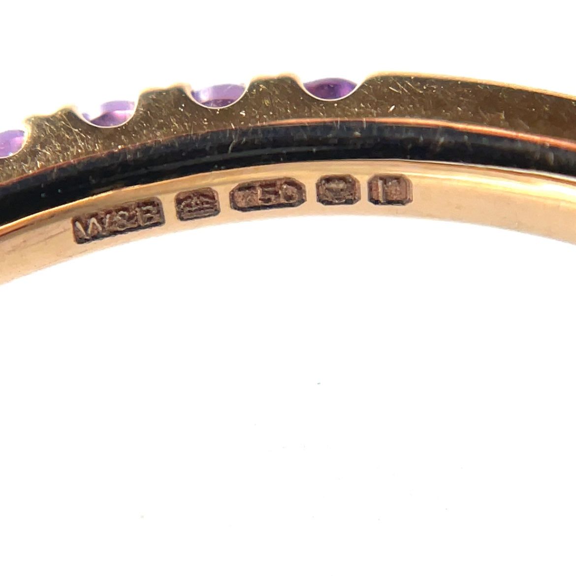 18ct Rose Gold Amethyst Half-Set Eternity Ring