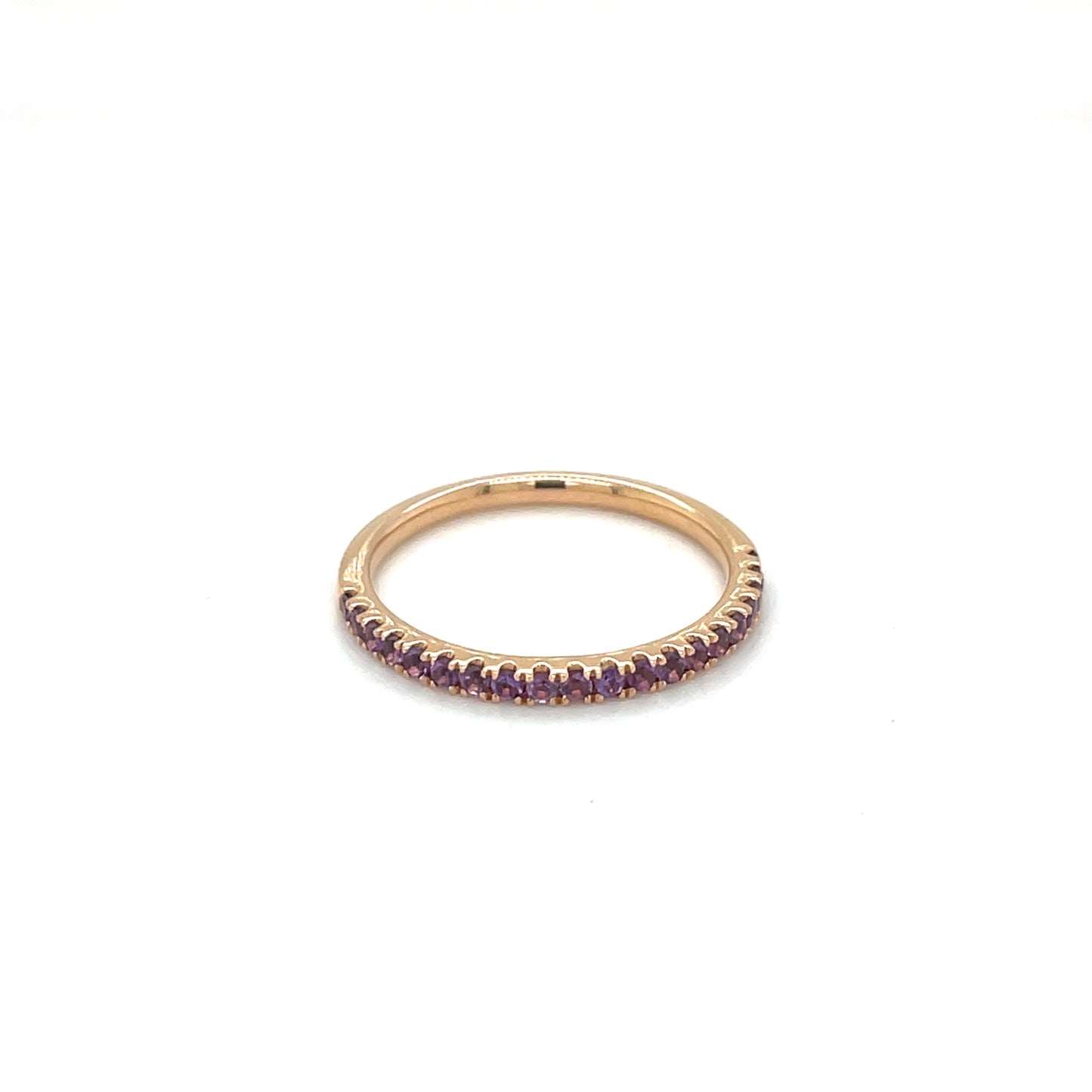 18ct Rose Gold Amethyst Half-Set Eternity Ring