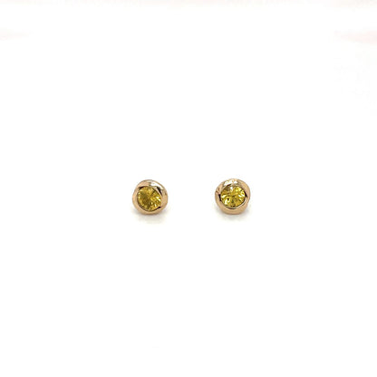 9ct Yellow Gold Yellow Sapphire Stud Earrings