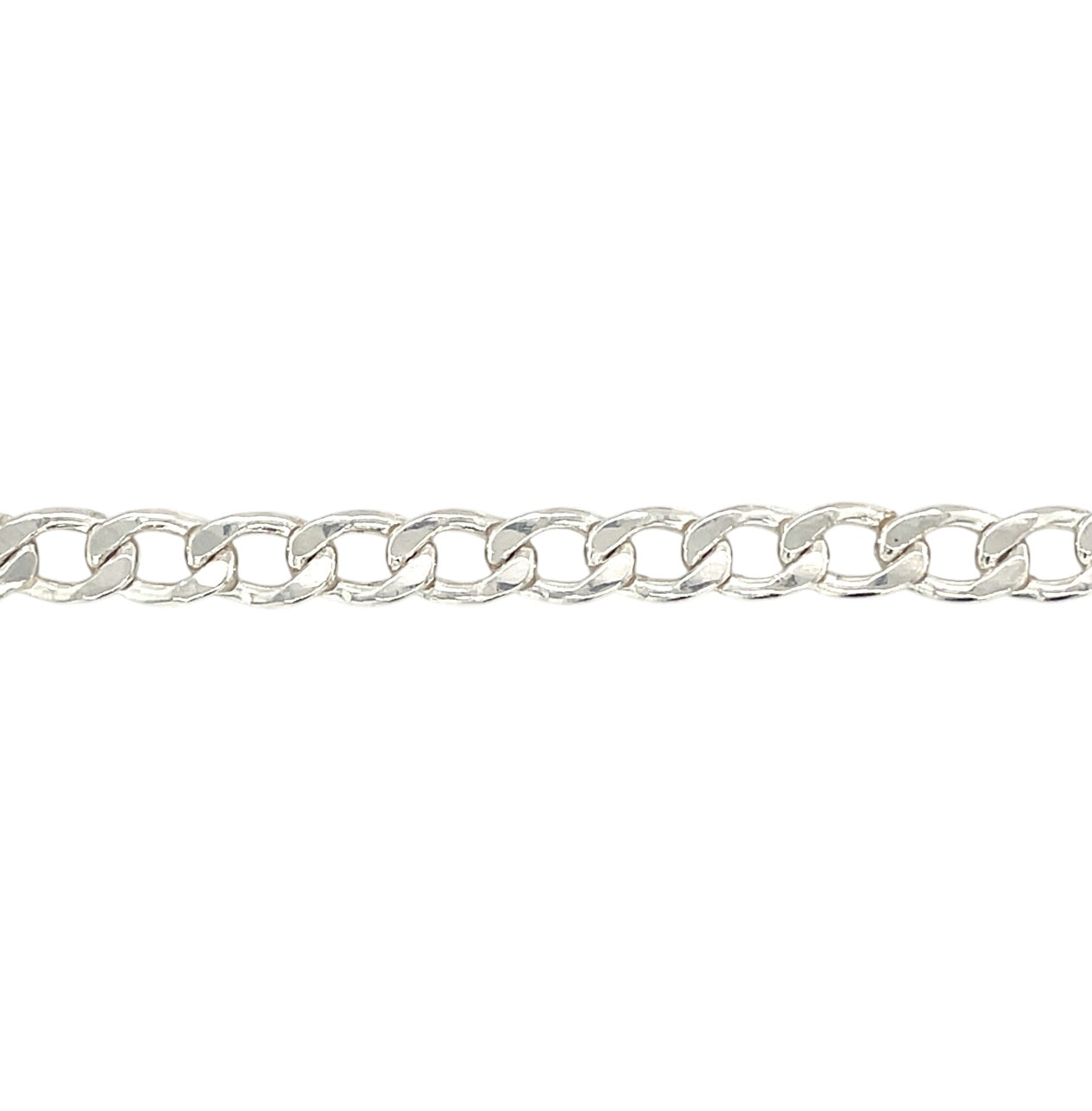 Silver Curb Charm Bracelet (8")