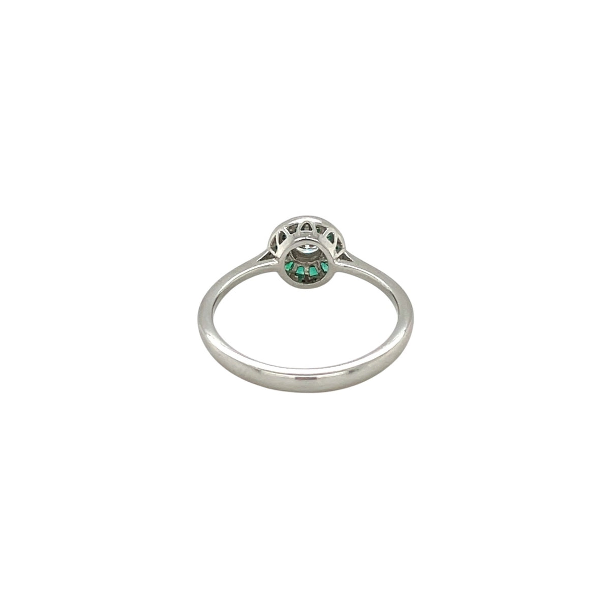 Platinum Emerald & Diamond Target Ring (K1/2)