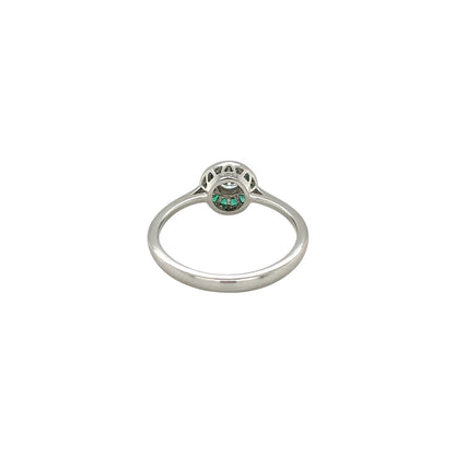 Platinum Emerald & Diamond Target Ring (K1/2)
