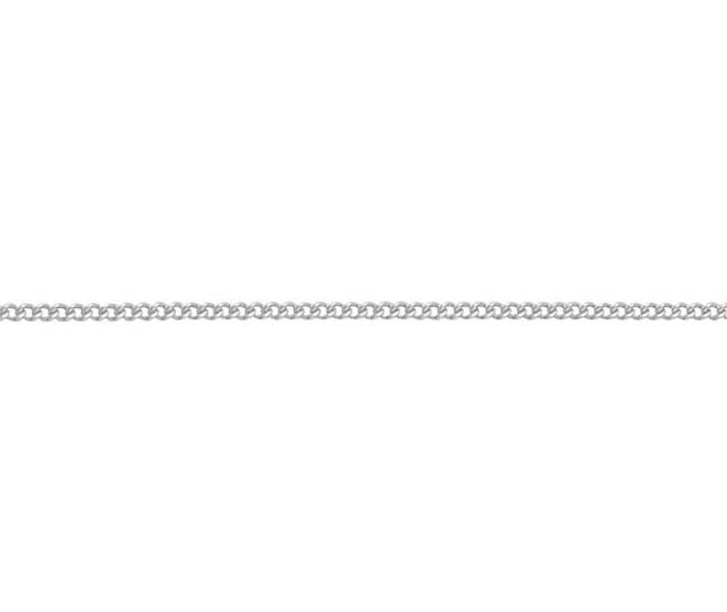 9ct White Gold Curb Chain (18")