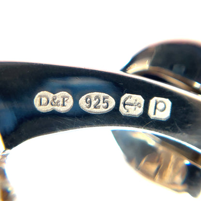 Silver & White Enamel Polo Helmet Bullet Back Cufflinks