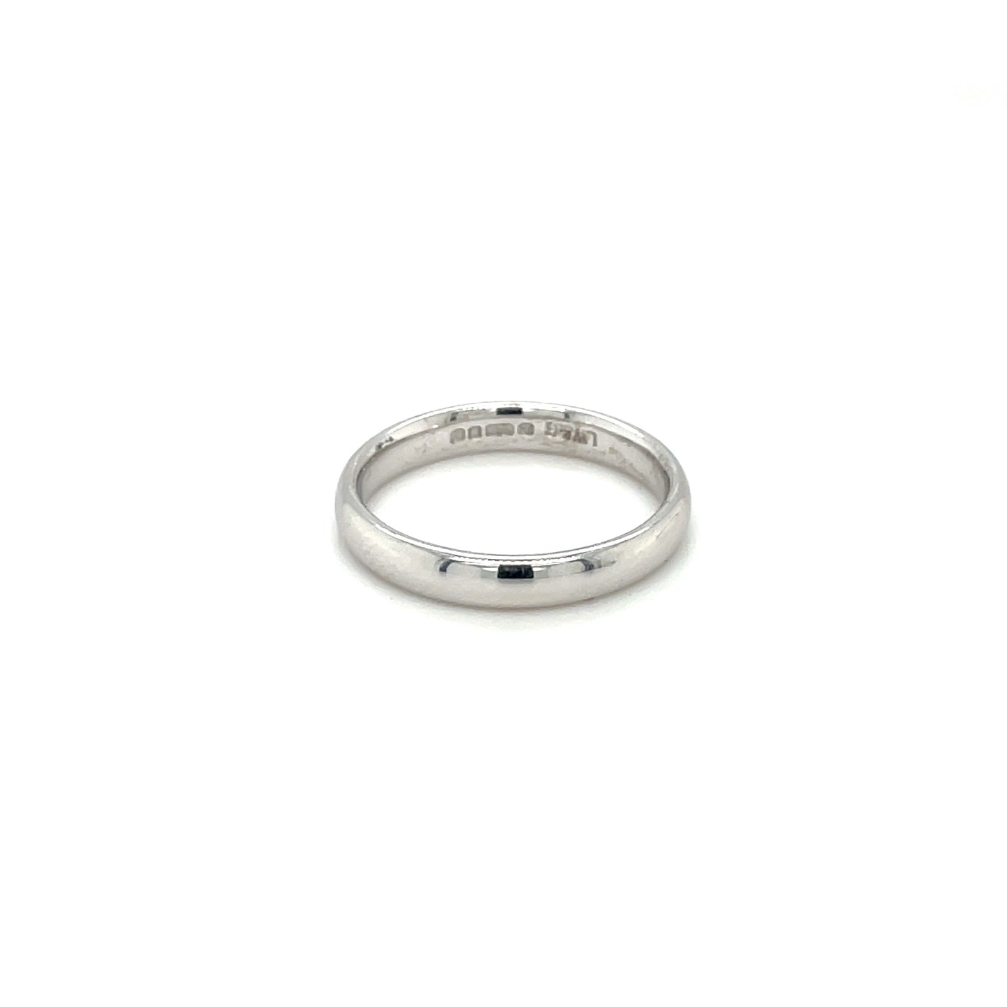 18ct White Gold Court Wedding Band