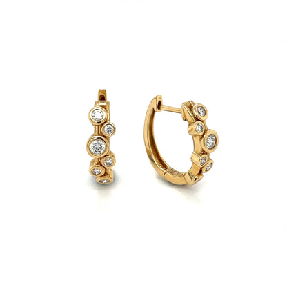 18ct Yellow Gold Diamond Bubble Earrings