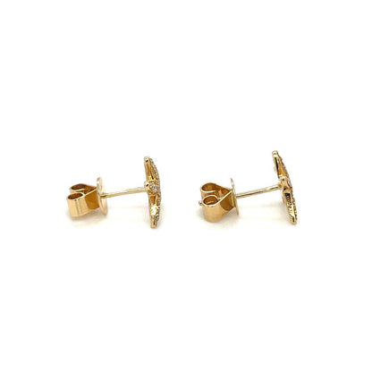 18ct Yellow Gold Diamond-Set Starfish Stud Earrings