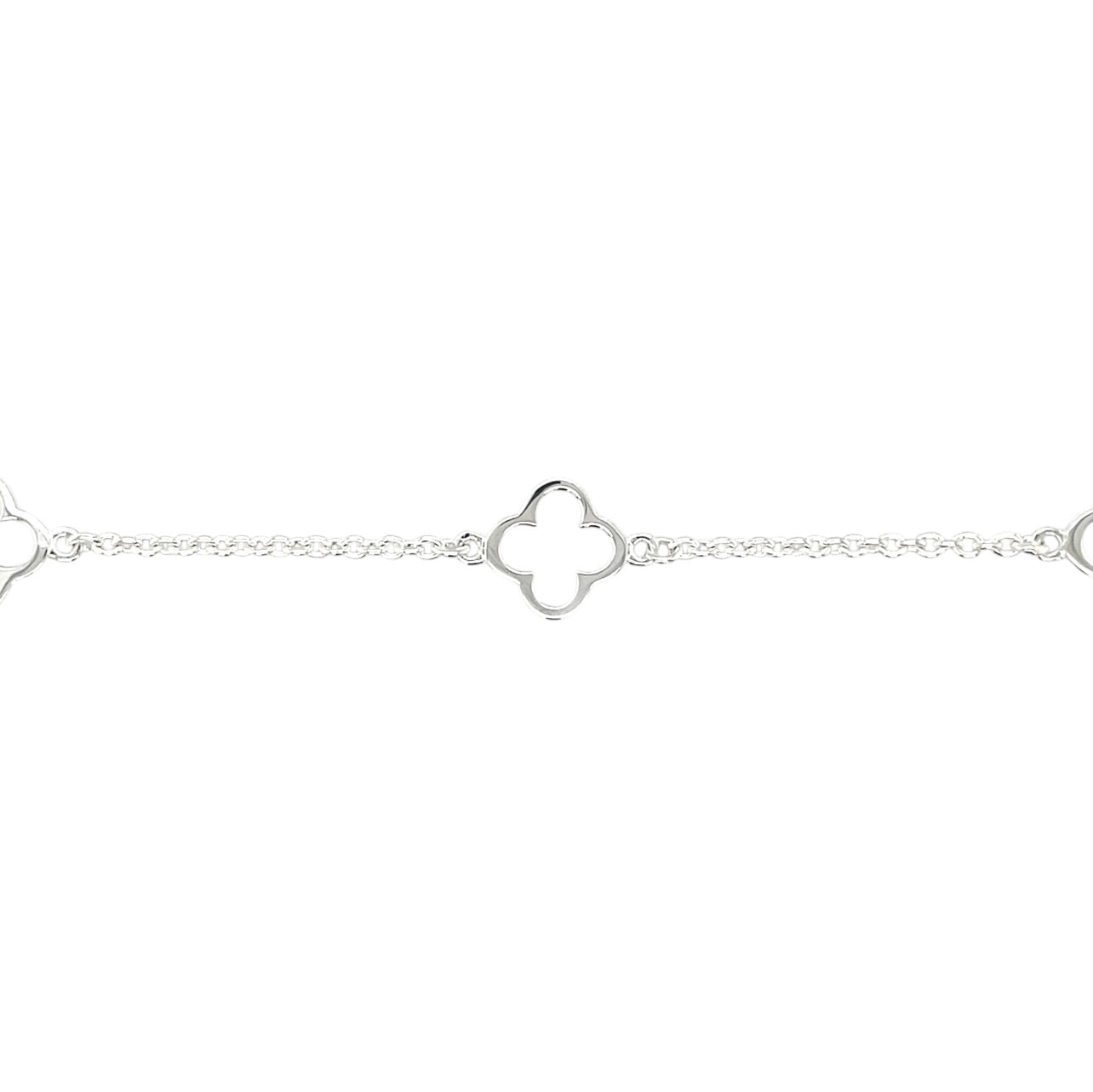 Silver Clover Station Bracelet