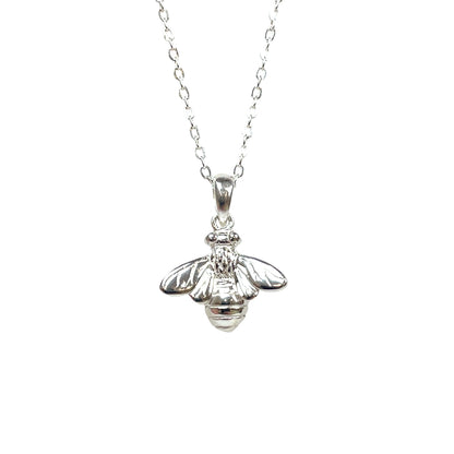 Silver Bee Pendant & Chain (17–17.5")