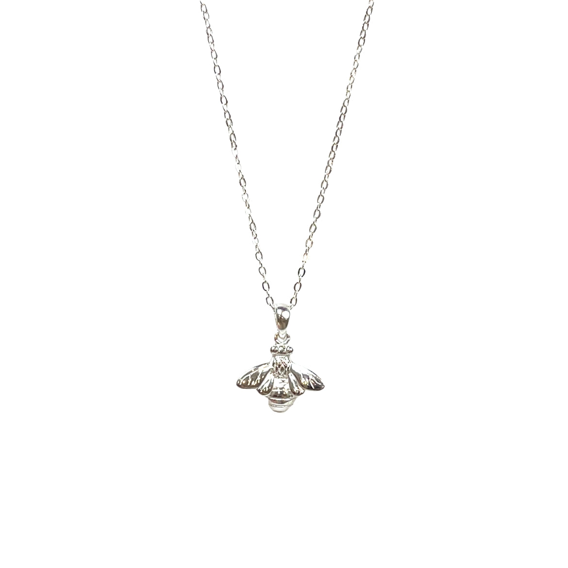 Silver Bee Pendant & Chain (17–17.5")