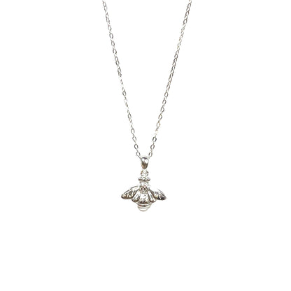 Silver Bee Pendant & Chain (17–17.5")