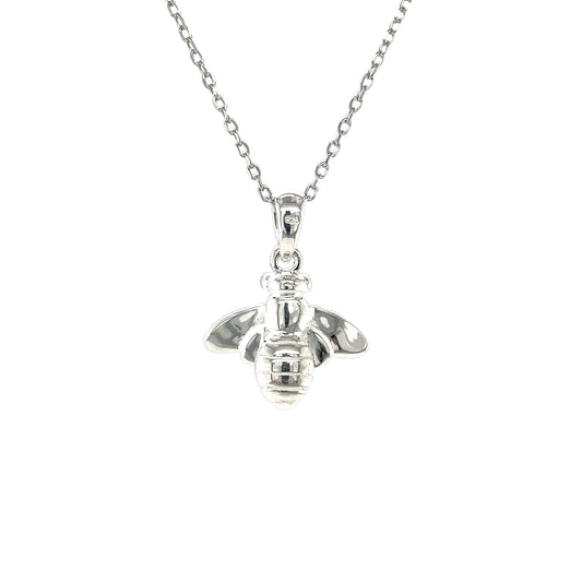 Silver Bee Pendant & Chain