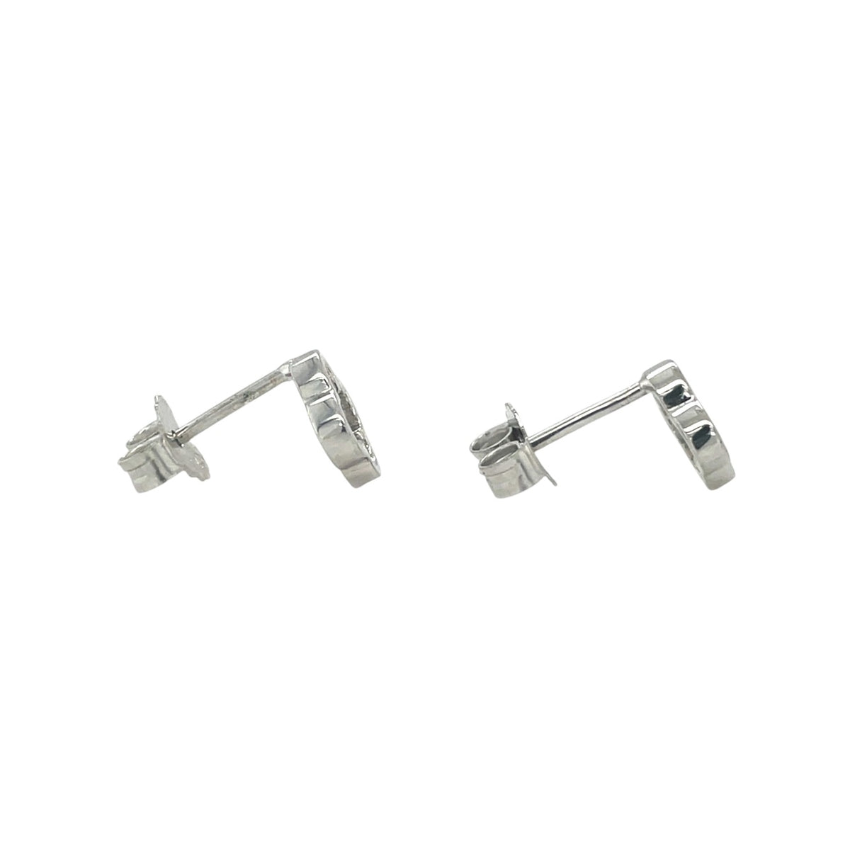 Silver Open Flower Earrings
