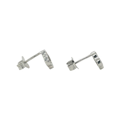 Silver Open Flower Earrings