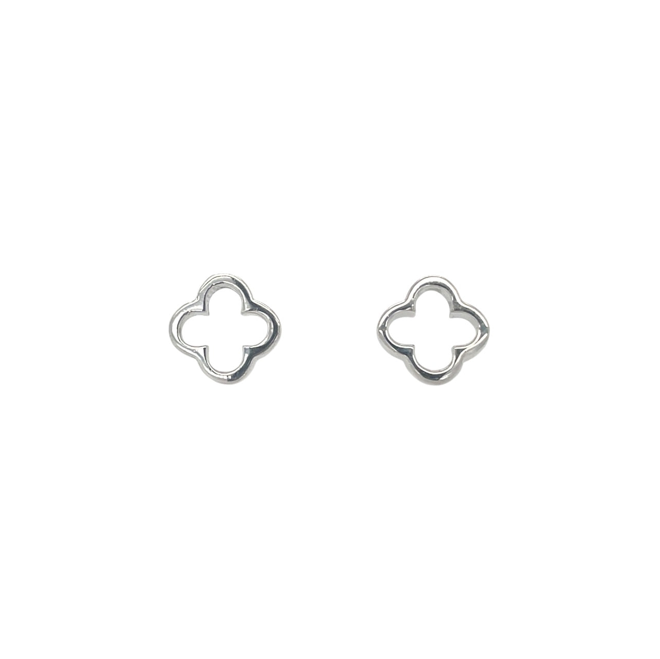Silver Open Flower Earrings