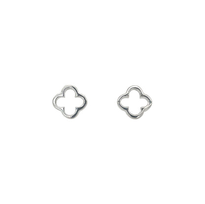 Silver Open Flower Earrings