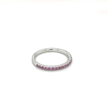 18ct White Gold Pink Sapphire Eternity Ring