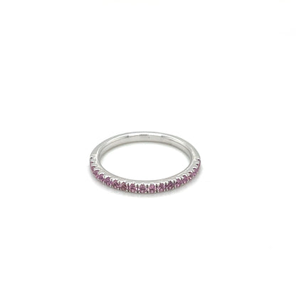18ct White Gold Pink Sapphire Eternity Ring