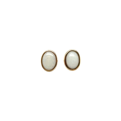 9ct Yellow Gold Opal Doublet Stud Earrings