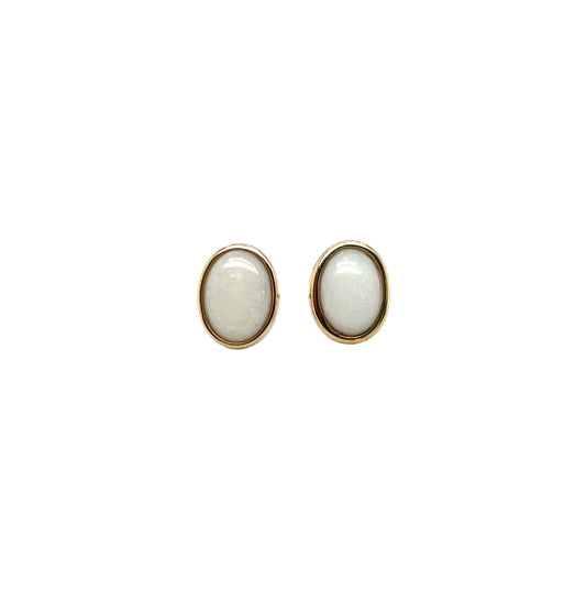 9ct Yellow Gold Opal Doublet Stud Earrings
