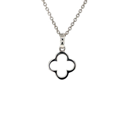 Silver Clover Pendant & Chain (16-18")
