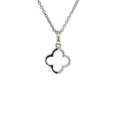 Silver Clover Pendant & Chain (16-18")