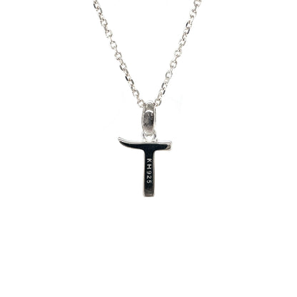 Silver 'T' Letter Pendant & Chain (16-18")