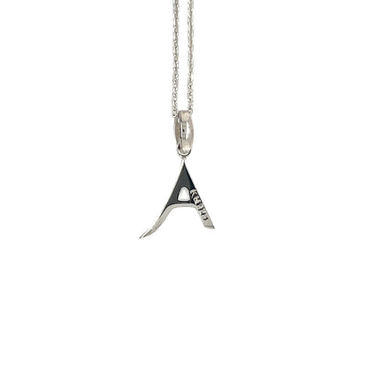 Silver Kit Heath 'A' Initial Pendant & Chain (16-18")