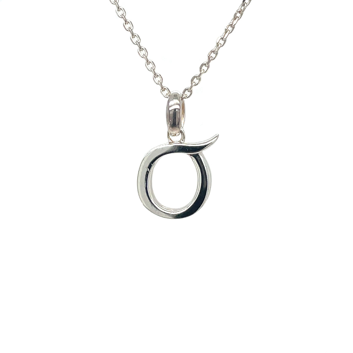 Silver Kit Heath 'O' Initial Pendant & Chain (16-18")