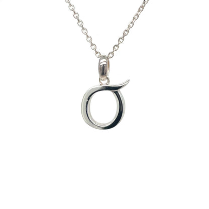Silver Kit Heath 'O' Initial Pendant & Chain (16-18")