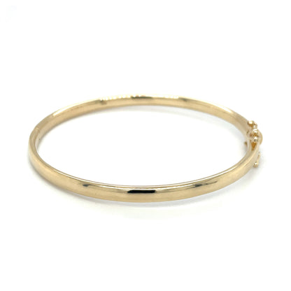 9ct Yellow Gold Solid Hinged Bangle (60x50mm)