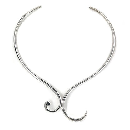 Silver Swirl Torque Necklace